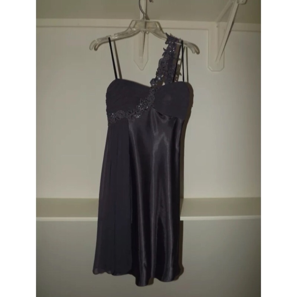 Grey Formal One-Shoulder Dress